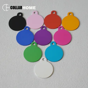 

100pcs round dog ID tags pet nameplate puppy pendant dog collar accessories anti-lost cat ID cards 10 colors