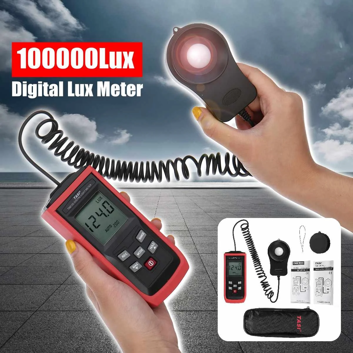 

TA8131 Digital Luxmeter illuminance Light Meter 100000Lux Lux/FC illuminometer Min Illuminometers Photometer