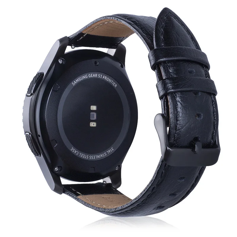 Ремешок кожаный для Samsung Galaxy Watch 46 мм 42 браслет galaxy watch active 2/huawei gt 2/amazfit bip 22 20