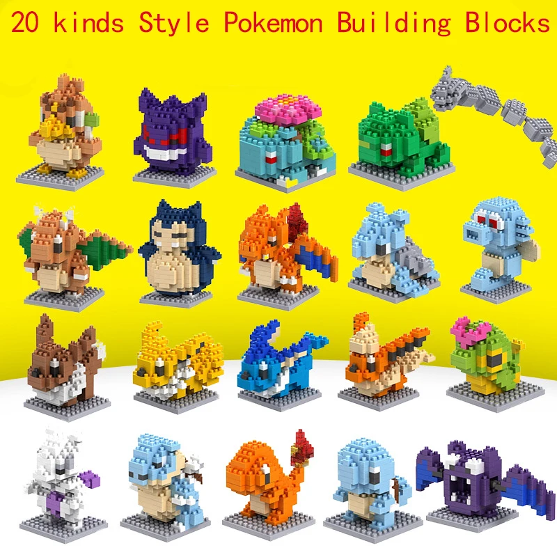 20 Diffident Style Pokemon Anime Figures and Elfball Building Blocks Mini Action Figure Toys for Children Kids Diy Bricks Dolls | Игрушки и