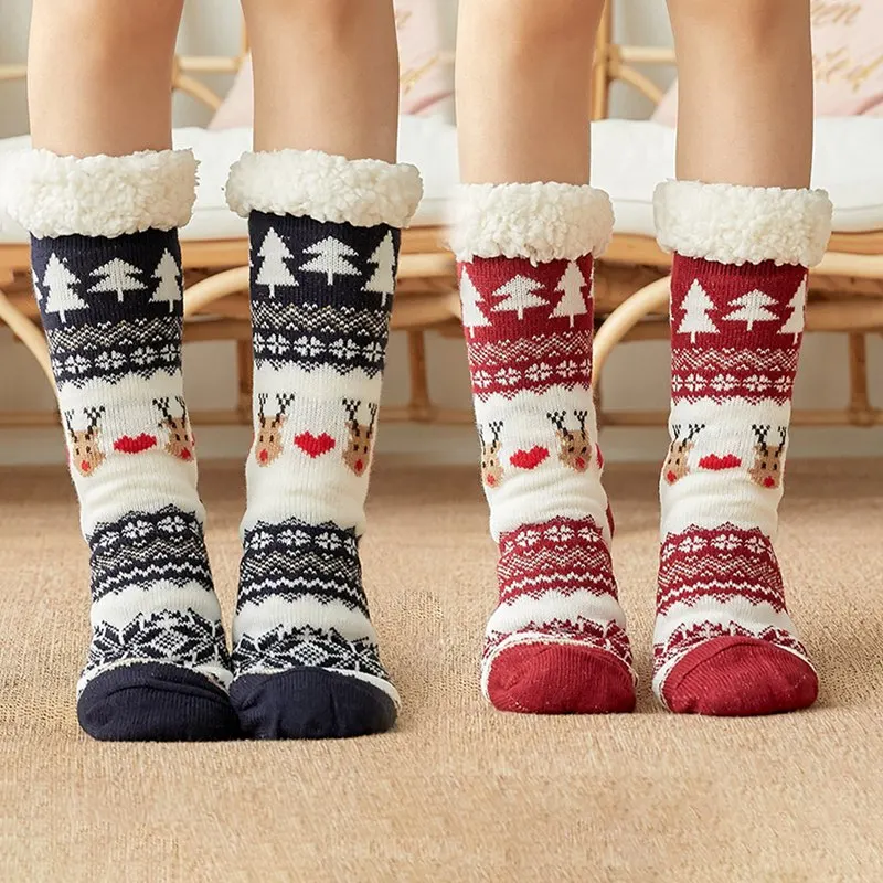 

2020 Autumn And Winter New Adult Thickened Plus Velvet Autumn And Winter Socks Female Cartoon Floor Socks