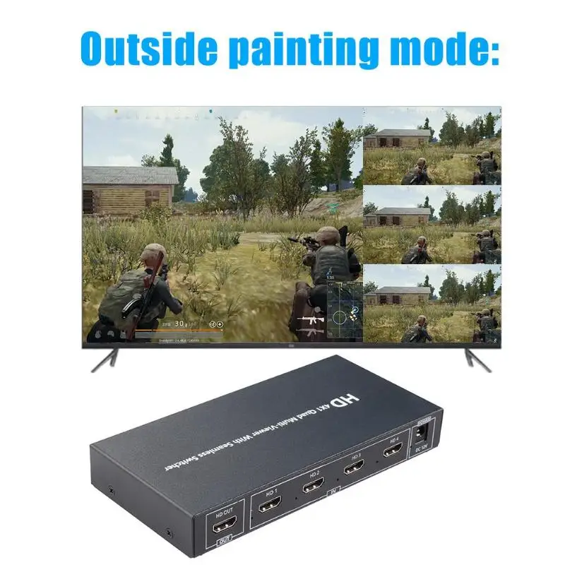 1080P HDMI Сплиттер 4x1 Quad мульти видео переключатель для многопользовательской встречи Поддержка Инфракрасный пульт дистанционного управления коммутация