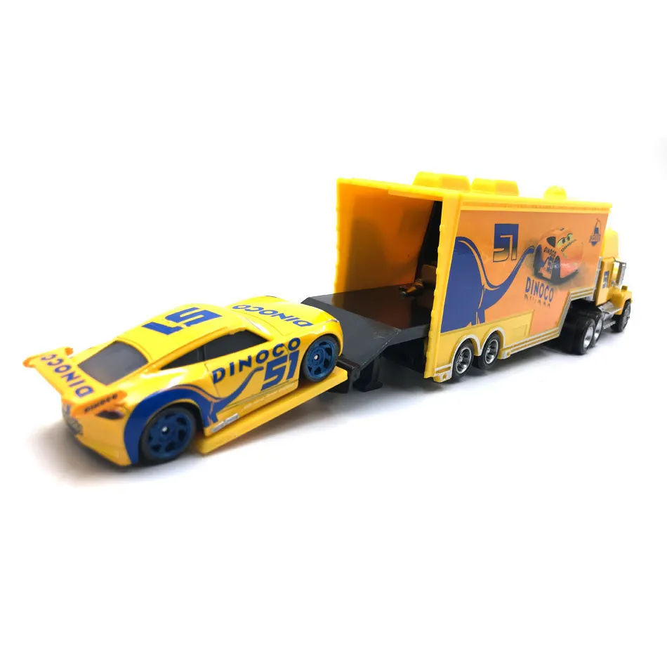 Disney Pixar Cars 3 2шт Чико Хикс молния Mcqueen Uncle контейнер грузовик 1:55 литая металлическая модель подарок на день рождения игрушка для ребенка