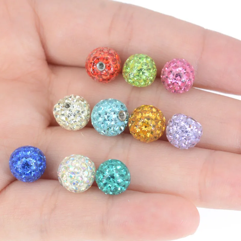 16g&14g 3-5mm Tongue Barbell Lip Ring Ear Belly Eyebrow Piercing Jewelry CZ Crystal Screw 3-5mHole Replacement Balls 10Pcs piercing jewelry
