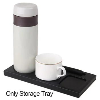 

Three Hole Conference Room Desktop Rectangle PU Leather Waterproof Non Slip Coaster Pen Drink Holder Office Storage Tray Cup