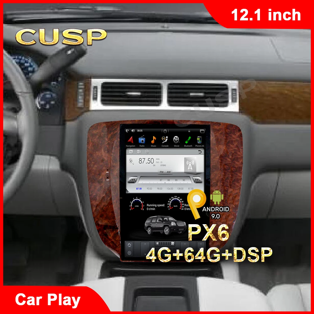 

Android 8G+128G Car GPS Navigation For GMC YUKON 2007-2016 Android Auto stereo headunit Multimedia player Car radio Tesla style