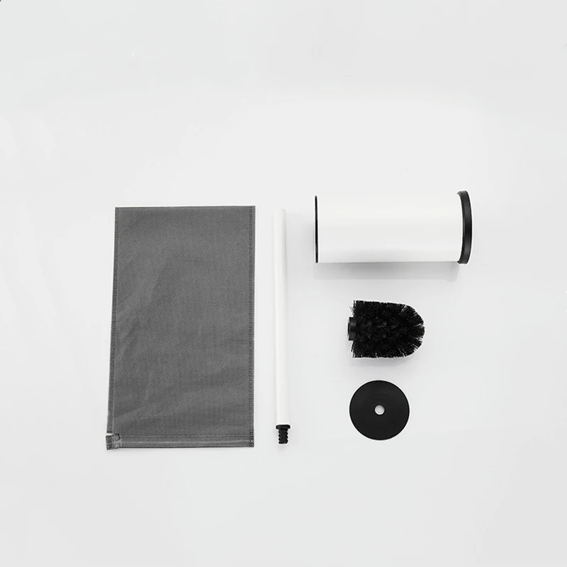 Floor-Standing toilet brush set Matt Black cleaning brush Creative toilet holder White Space Aluminum And ABS
