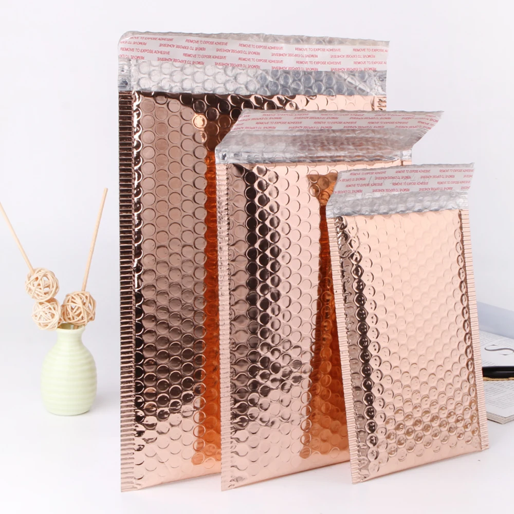 US Warehouse 10 pcs/lot Metallic Padded Envelopes Poly Mailer Holographic laser pink Bubble Mailers For Shipping Packaging - Image 2