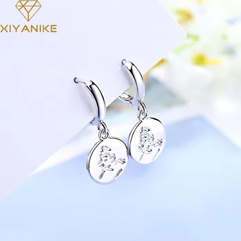 

XIYANIKE Newly Arrived 925 Sterling Silver Prevent Allergy Drop Earrings for Women Couple Simple Geometric Handmade Jewelry