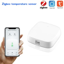 Tuya inteligente zigbee sensor de temperatura sensor ambiente umidade casa inteligente controle conexão zigbee ligação inteligente