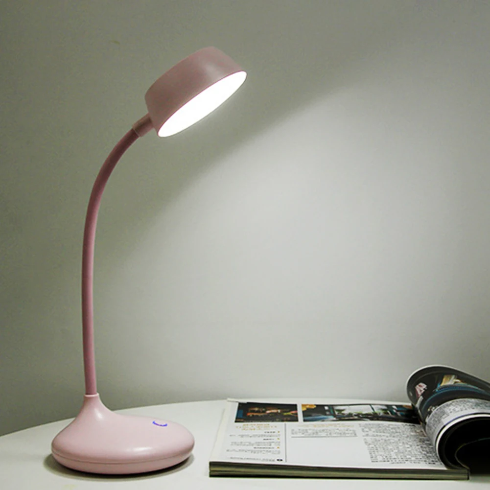 USB Rechargeable LED Desk Lamp Brightness Adjustable Warm White Lighting DC 5V Reading With Silicone Hose | Освещение
