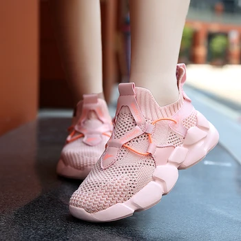 

2020 Summer Children Socks Shoes for Unisex Soft Flat Kids Casual Shoes Pink Youth Girl Shoes Size 31-37 Boys Brand Sneakers