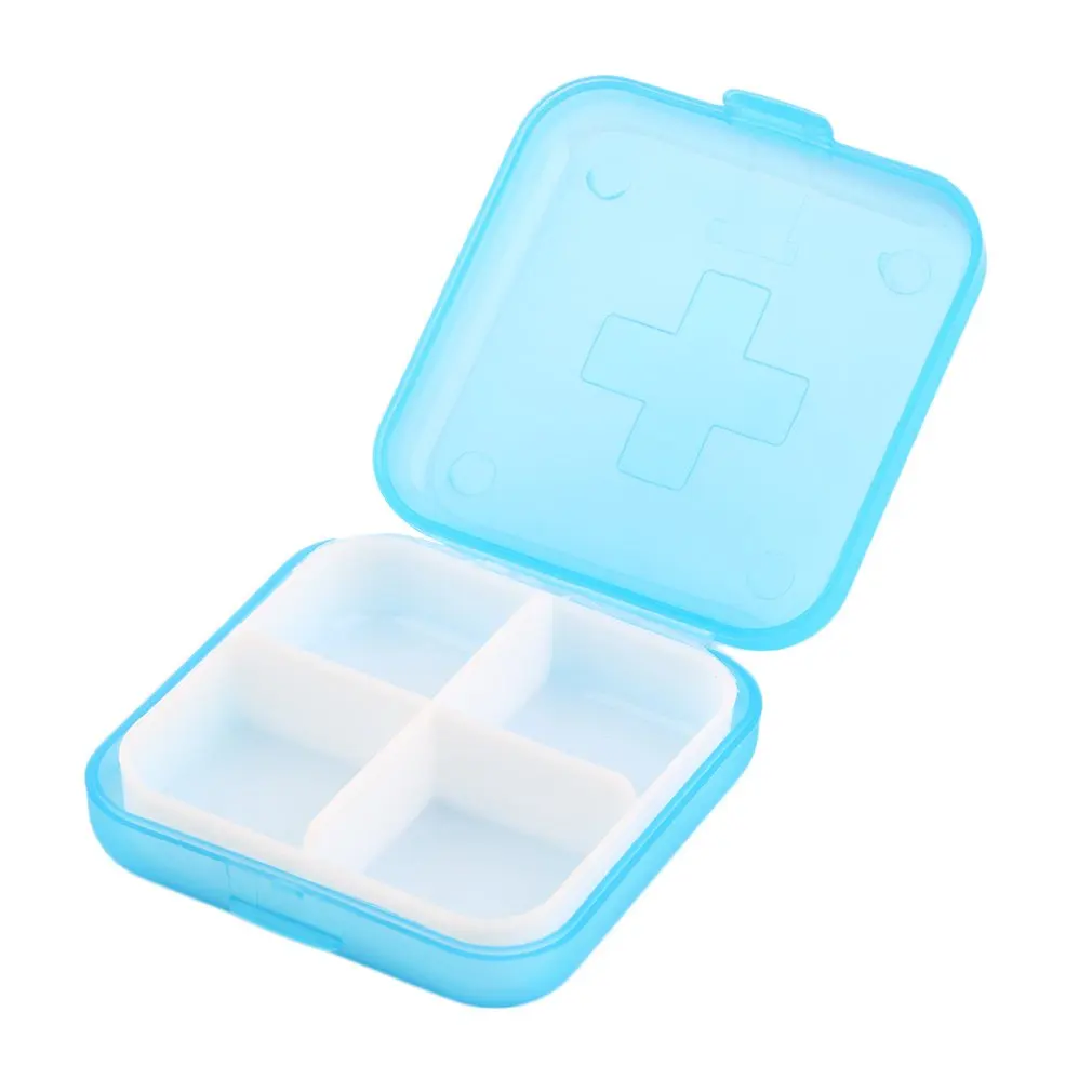 

New Portable 4 Slot Medicine Case Organizer Plastic Pill Drug Boxes Container Compartment Medicine Tablet Holder