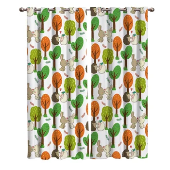 

Forest Animal Pattern Window Curtains Living Room Fabric Drapes Curtain Home Draperies Curtains for Bedroom