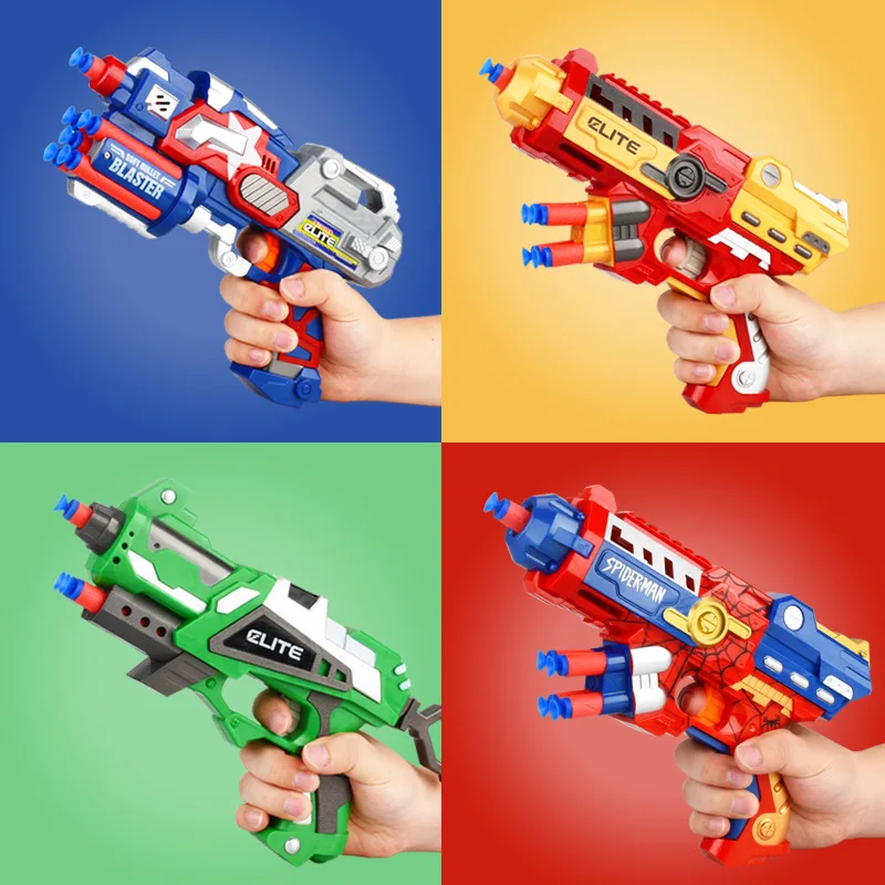 

Avengers Children Soft Bullet Gun Toy Gun Transmitter Manual Safe Sucker Shooting Soft Bullet Suit 3-6-Year-Old