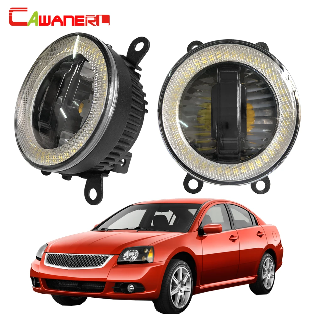 

Cawanerl Car 3000LM LED Fog Light + Daytime Running Lamp DRL Angel Eye 12V For Mitsubishi Galant DJ_ ED_ EF_ Saloon 2003-2007