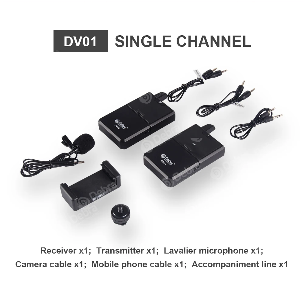 Debra DV01/02  Wireless Lavalier Mic with Audio
