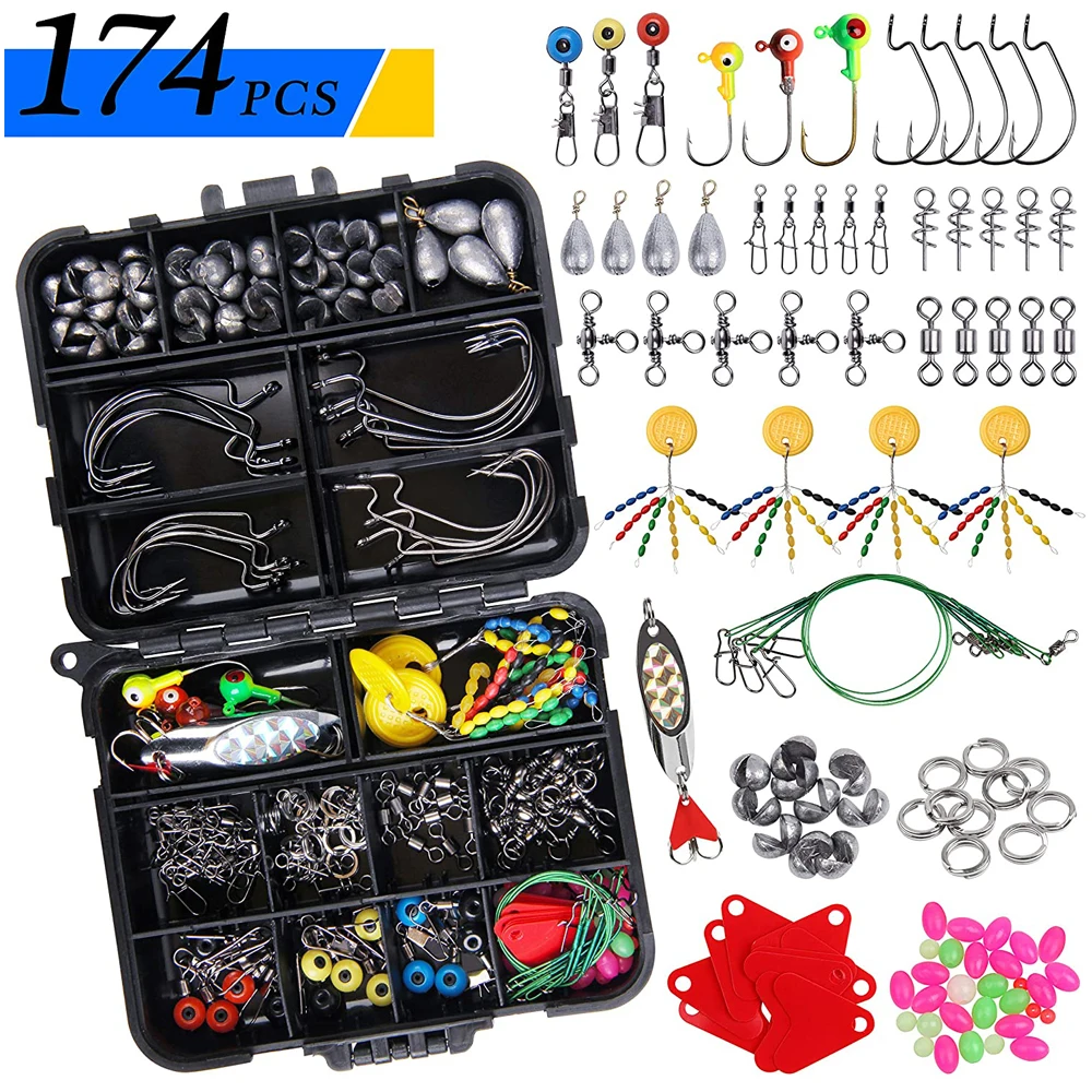 177pcs/Set Large Capacity Fishing Tackles Set Waterproof Fishing tackle box  Swivels Snaps Sliders Kit Carp Fishing Accessories - AliExpress