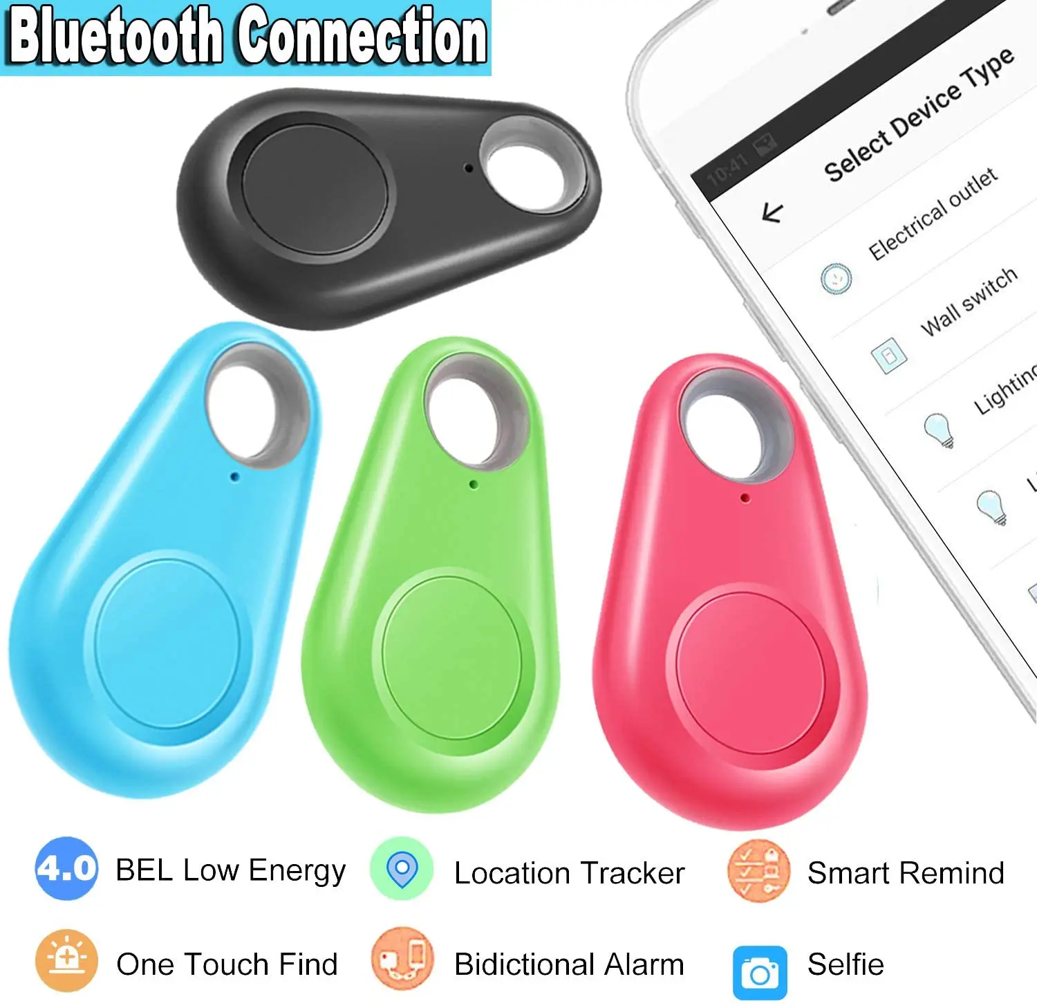 5 Pack Smart GPS Tracker Key Finder Locator Wireless Anti Lost Alarm Sensor Device for Kids Dogs Car Wallet Pets Cats Motorcycle