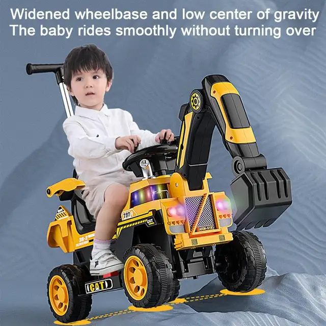 Children Electric Remote Control Excavator Sliding Car With Music Light 1-6 Year Old Child Gift Kids Ride-On Toy Scooter Walker 3