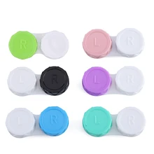 1Pcs Colored Contact Lenses Case Contact Lens Case for Eyes Contacts Travel Kit Holder Lens Container Mini Round Candy Color