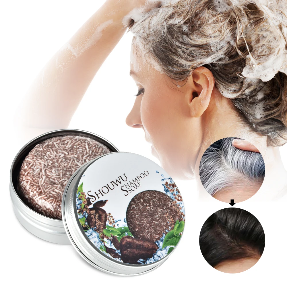 Polygonum Multiflorum Natural Hair Shampoo Soap Pure Plant Shampoo Bar Enhance Hair Root