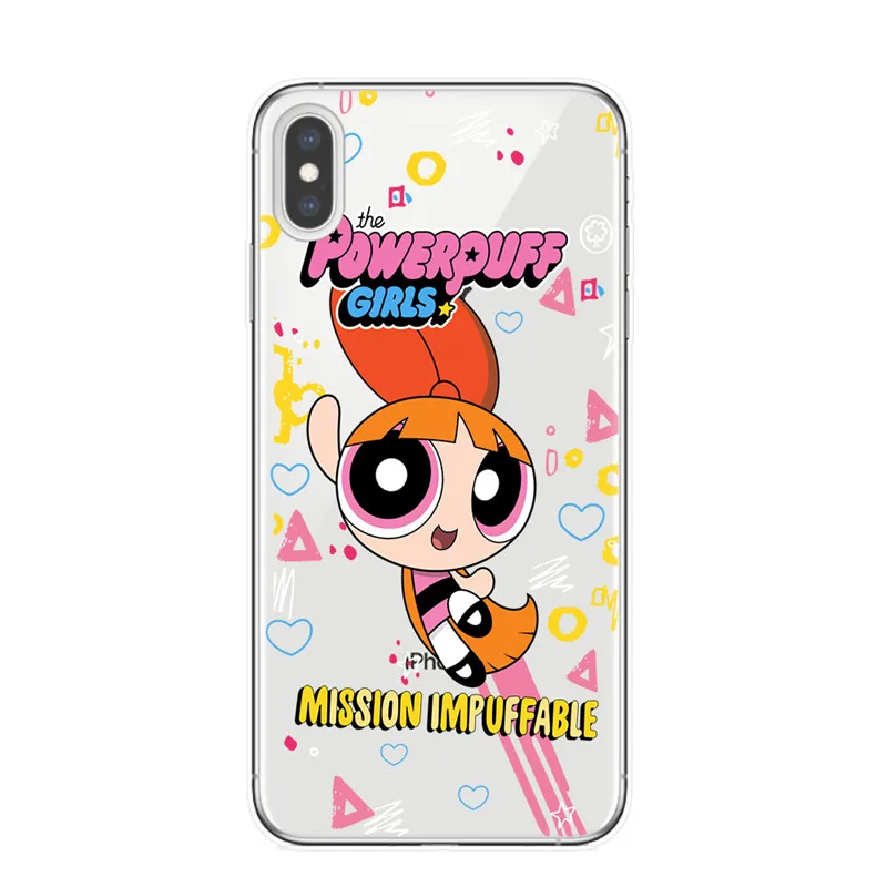 Симпатичные Powerpuff девушки полицейский INS телефон чехол для iPhone 11 Pro XS Max X XR 8 7 6 6S Plus 5s SE Мультфильм прозрачный ТПУ Fundas - Цвет: T6995