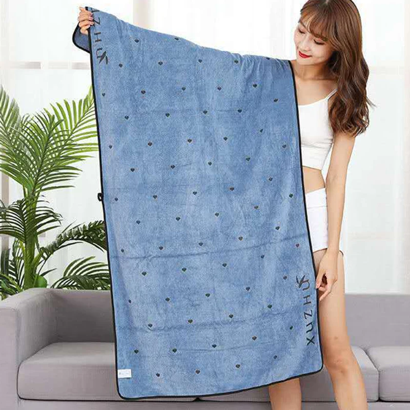 70*135cm Simplicity Comfortab Beach Bath Towels Soft Thicken Heart
