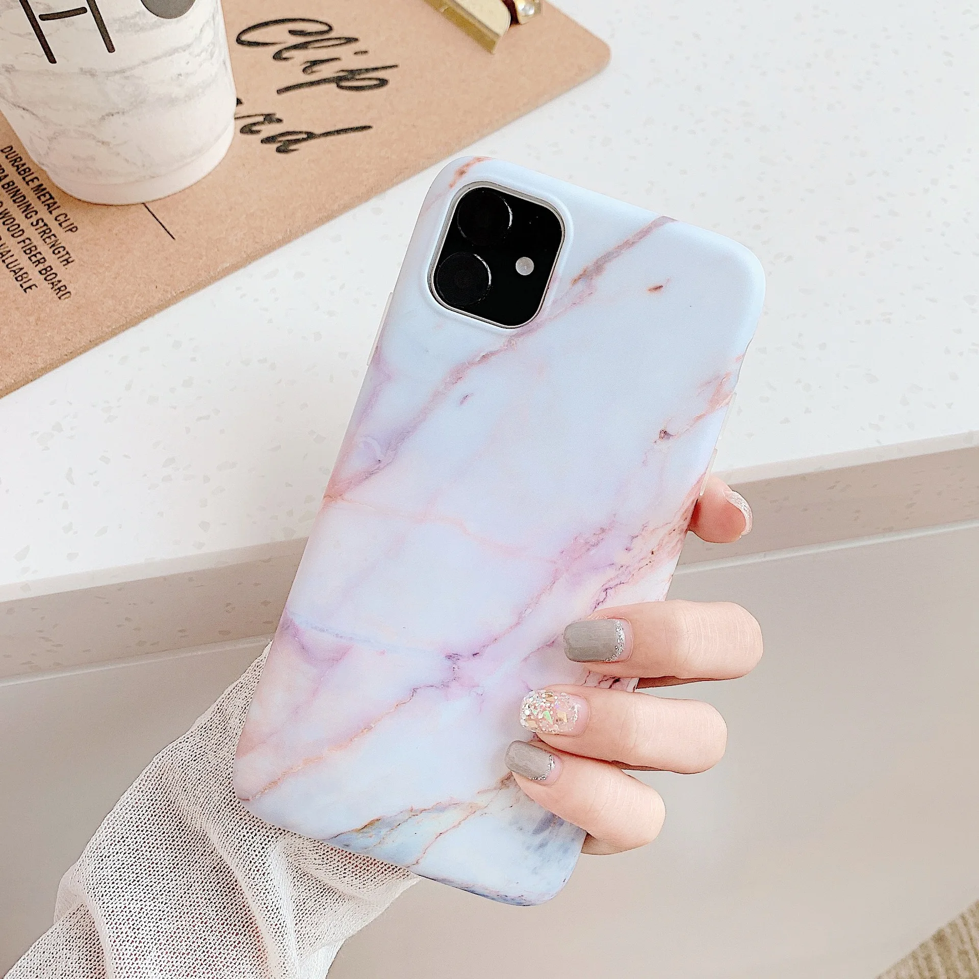 Simple vintage marble case for iphone 11 iphone 11Pro iphone 11Pro Max all-inclusive anti-drop silicone soft Cover for iphone XS