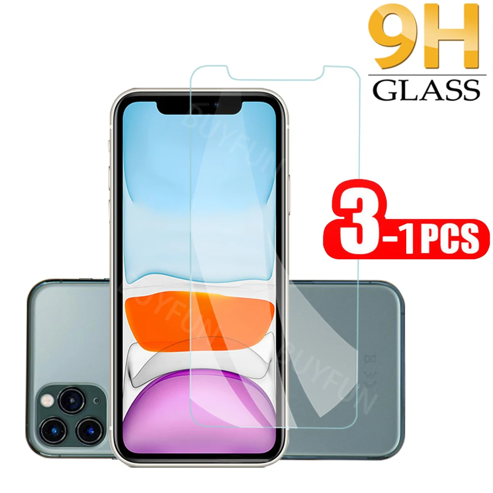1 3 шт. Защитное стекло для экрана iphone 11 Pro Max X XR Xs Закаленное пленка 6 6s 7 8 7/8 Plus
