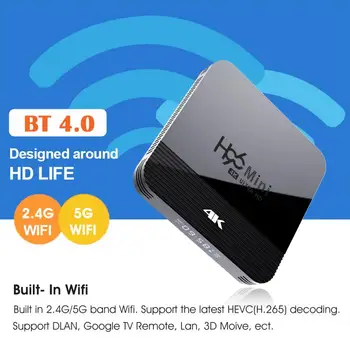 

H96 Mini H8 Android 9.0 Smart TV Box RK3228A 4K Optional Voice Keyboard H.265 Supports 2.4G&5G Wifi Bluetooth 4.0 Quad Core