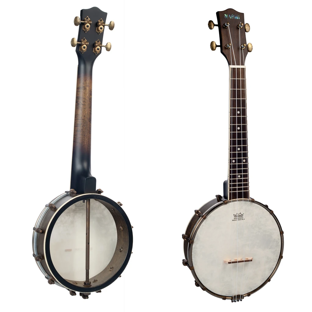 NAOMI Banjolele Banjouke концертные весы банджо укулеле винтажные медные аксессуары Кленовая Шея W/Gig Bag