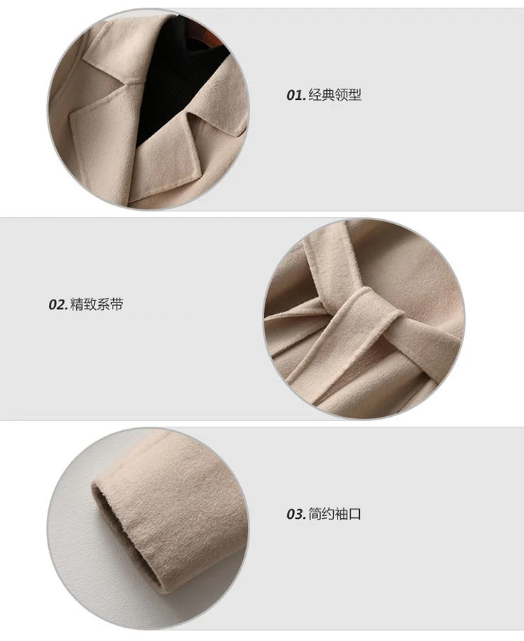 New Arrival 100% Wool Coat Brand Winter Woolen Coat Vintage Thick Cashmere Coat Solid Female Overcoat Sashes Long Wool Outwears ladies long puffer coat