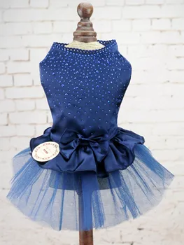 

Dog Princess Wedding Dress Artificial Silk Gauze Skirt Hot Drill Bling Shiny Pet Skirt Puppy Cat Clothes Summer Pet Supplies