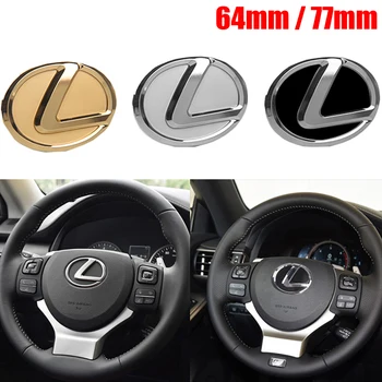 

64mm/74mm Car Steering Wheel Emblem For Lexus IS ES CT LS NX GX PX GS200t IS250 ES300 LS500 GX470 Chrome Decal Interior Styling