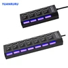 USB 2.0 Hub USB Hub 2.0 Multi USB Splitter Hub Use Power Adapter 4/7 Port Multiple Expander 2.0 USB Hub with Switch for PC 1