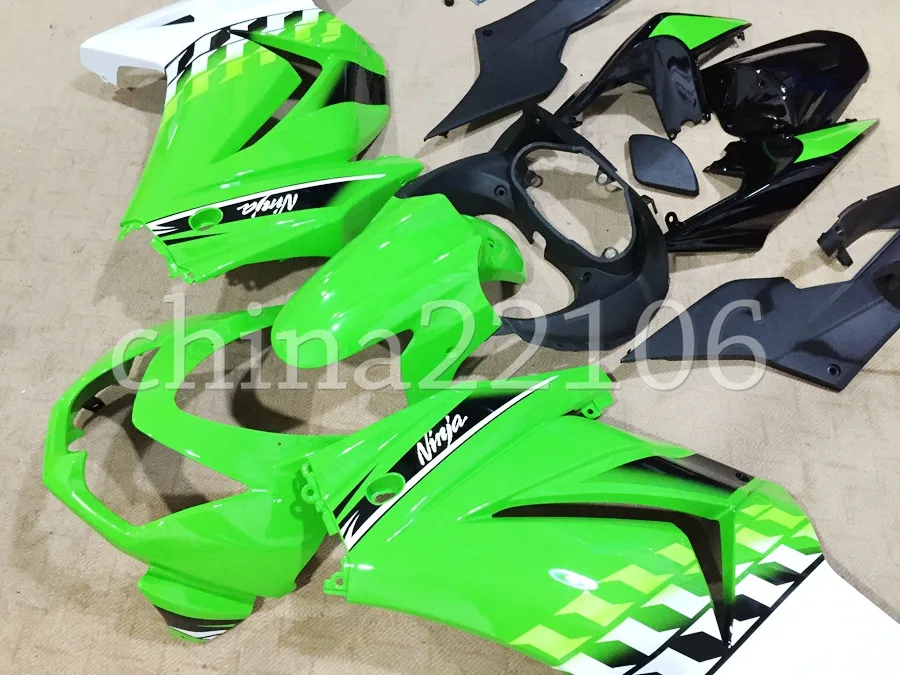 ABS Обтекатели комплект подходит для Kawasaki Ninja 250 EX250 ZXR250 2008- 08 09 10 11 12 13 14(литьевая форма) белый зеленый холодный