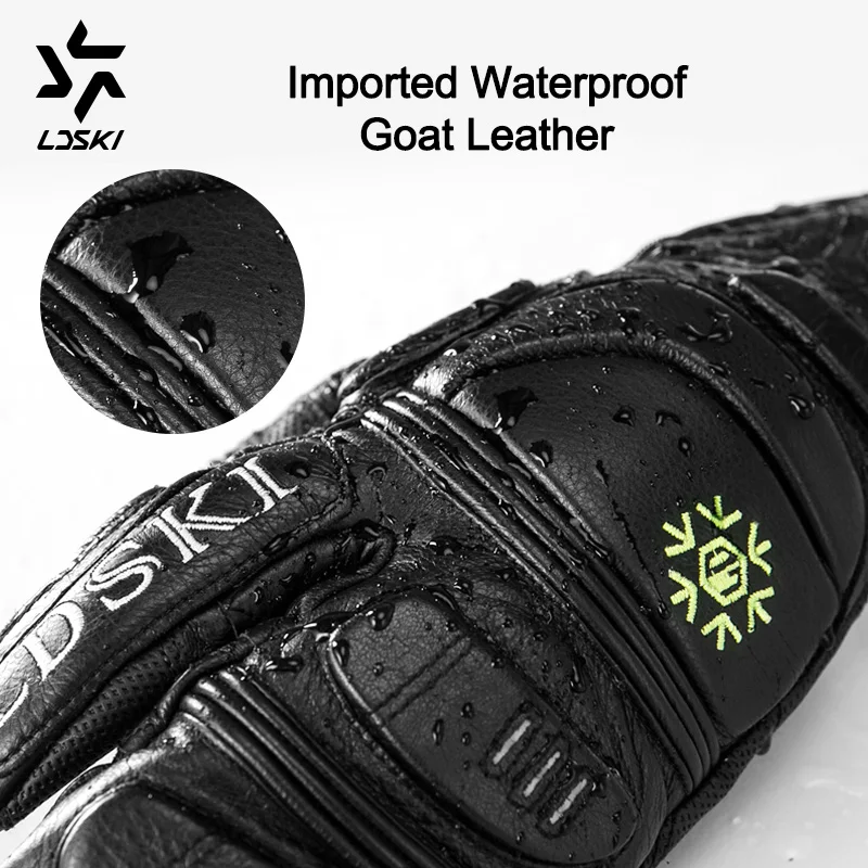LDSKI Warm Ski Gloves Winter Outdoor Snowboard Mittens Waterproof Three-Fingers Snowmobile Gloves Unisex