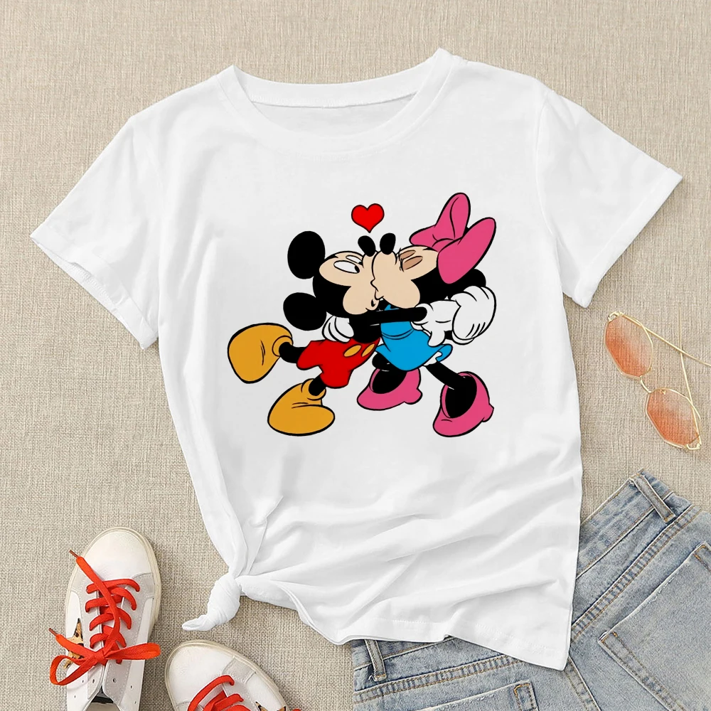 Plus Size 3XL Women T Shirts Fashion Minnie Mouse Print Short Sleeve Summer T-Shirt Female Tops Woman Casual Tshirt long sleeve t shirts Tees