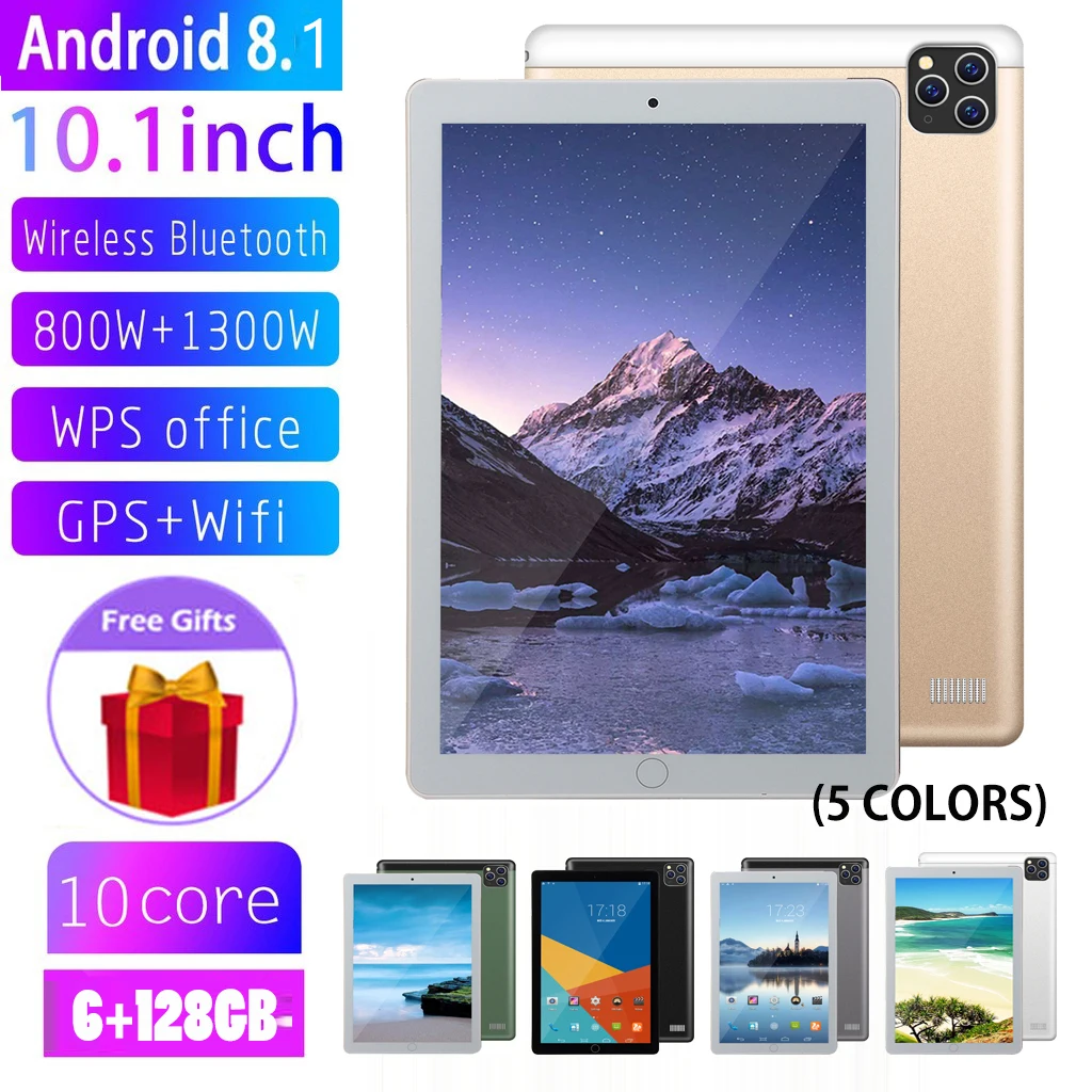 Планшет с двумя слотами для sim карт Android 8 1 Bluetooth Wi Fi 4G 10 дюйма 6 + 128 ГБ|Планшеты| |