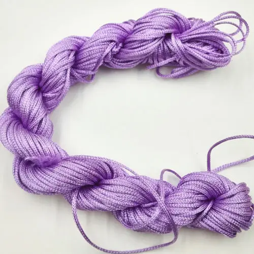 Нейлоновый шнур для изготовления ювелирных изделий на китайский узел, браслет 1 мм* 26 м нить тесьма нить DIY 29 цветов - Цвет: Lilac colour