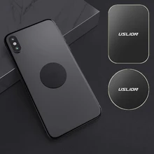 

USLION 2 PCS Thin Metal Plate for Magnetic Car Phone Holder Iron Sheet Sticker Disk for Magnet Phone Stand Mount Round Retangle
