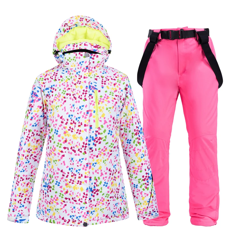 Лыжный костюм для женщин; новинка зимы; теплая водонепроницаемая ветрозащитная одежда; зимние брюки; лыжные куртки; женские комплекты; лыжные и сноубордические костюмы - Цвет: color 05