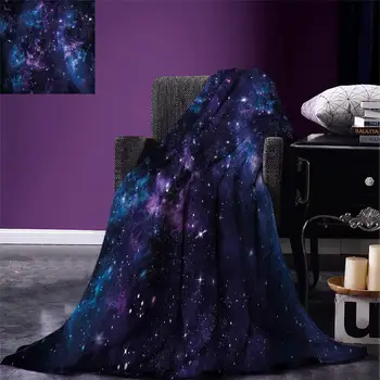 

34 Space Throw Blanket Mystical Sky with Star Clusters Cosmos Nebula Celestial Scenery Artwork Warm Microfiber Blanket