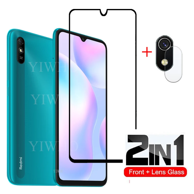 

2 In 1 on Redmi 9a Glass Tempered Glass for Xiaomi Redmi 9a 9 A A9 Redmi9a Screen Protector Film Xiomi Xaomi Xaiomi 6.53"