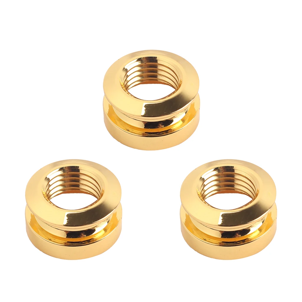 3 Pieces Copper Guitar Endpin Jack Strap Buttons for Guitar/Bass Replacement Parts