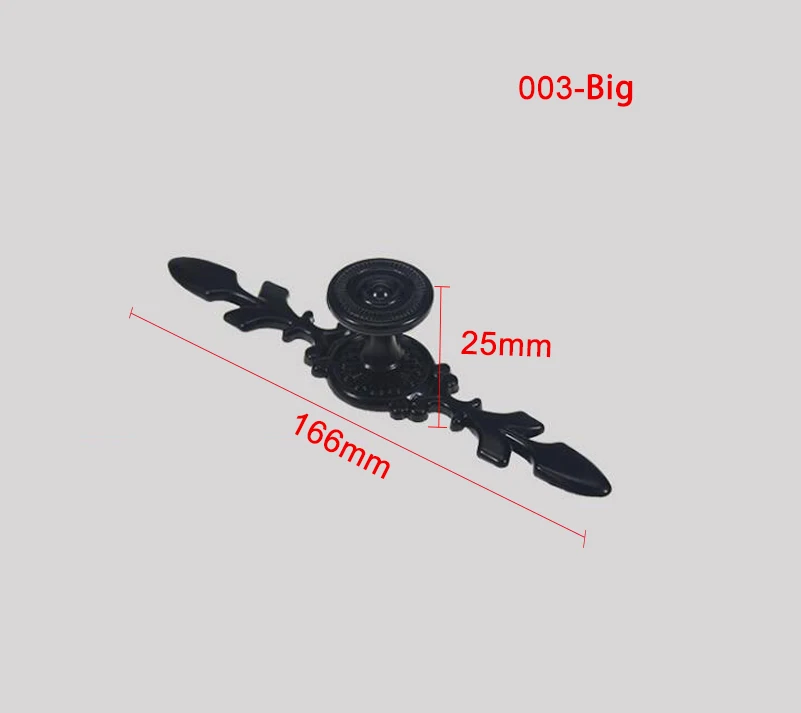 Ctomeцинковый сплав черные ручки для шкафа американский стиль кухонный шкаф дверные ручки для выдвижных ящиков модное оборудование для обработки мебели - Цвет: 003-Big