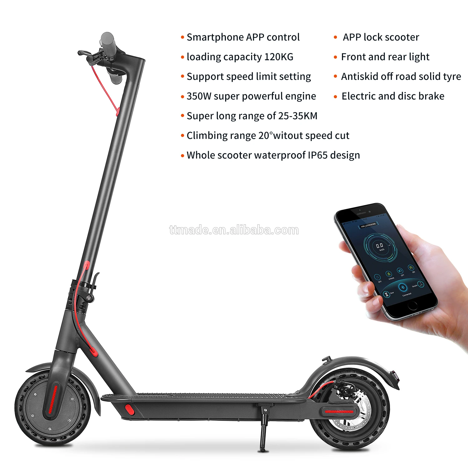 AOVO US Shipment 350W Powered Folding Adult 2 Wheel 350W Cheap Electric Scooter