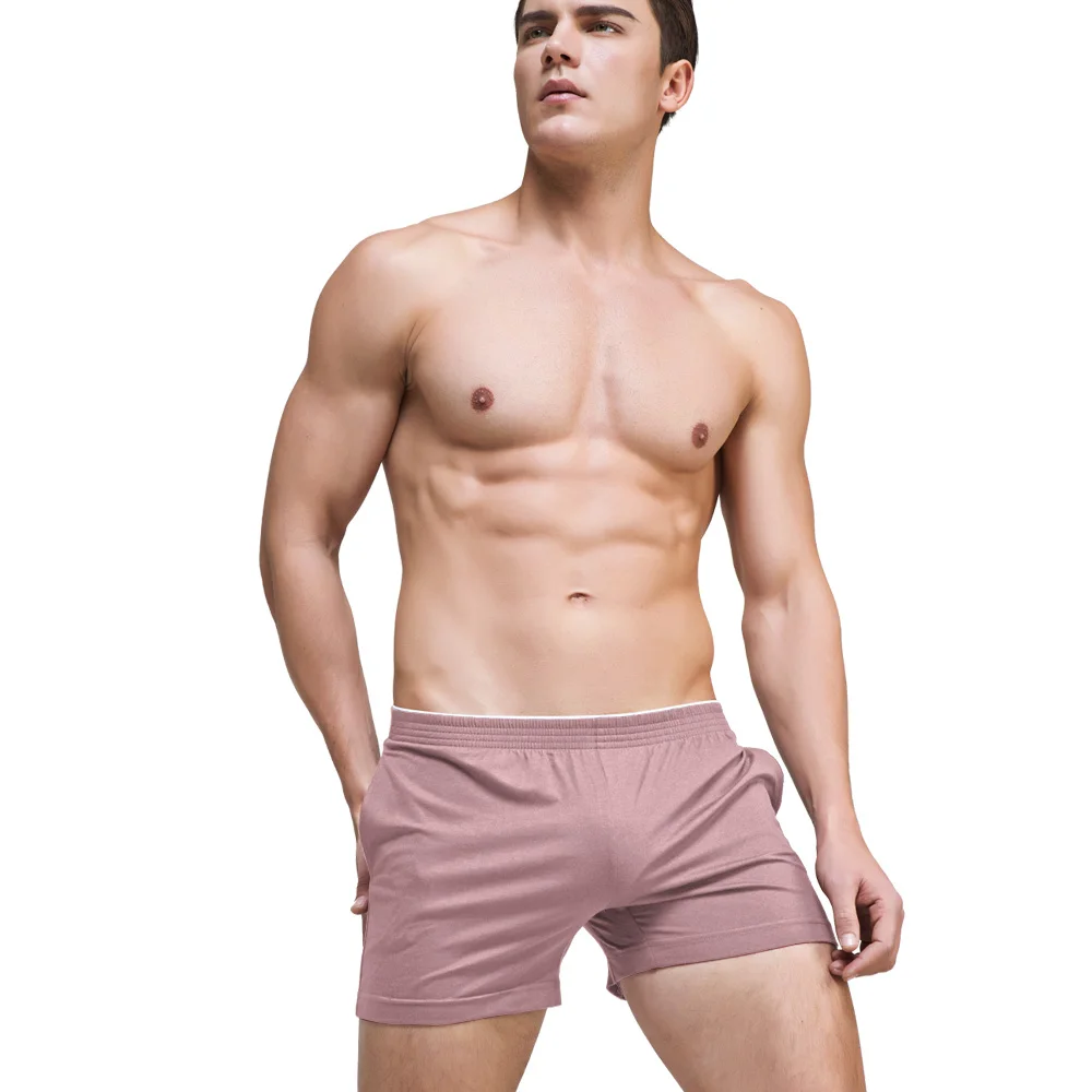 Мужские шорты для спортзала, спортивные шорты для фитнеса, шорты с эластичной резинкой на талии для бега, Короткие трусы для бега, уличная одежда из модала, одежда для тренировок - Цвет: Pink