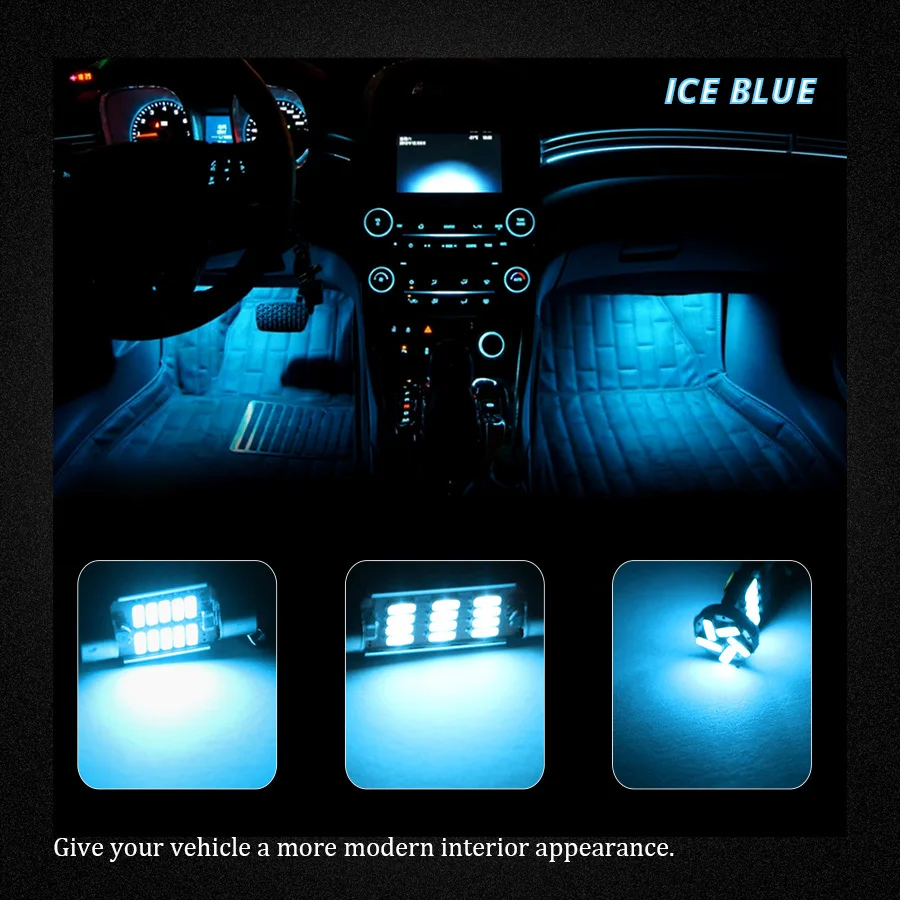 Wolflamp 10 шт. ледяные синие белые светодиодные с Canbus лампы для декора автомобиля для 2011- Kia Sportage карта свет купольная лампа номерной знак лампа